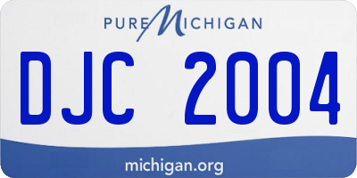 MI license plate DJC2004