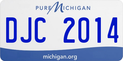 MI license plate DJC2014