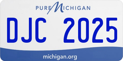 MI license plate DJC2025
