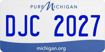 MI license plate DJC2027