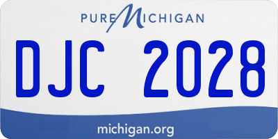 MI license plate DJC2028
