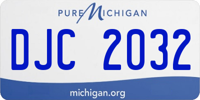 MI license plate DJC2032