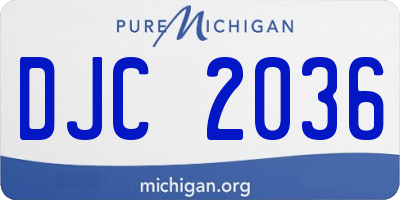 MI license plate DJC2036