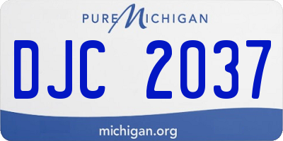 MI license plate DJC2037