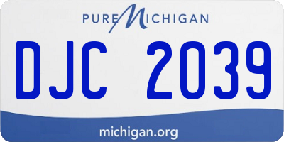 MI license plate DJC2039