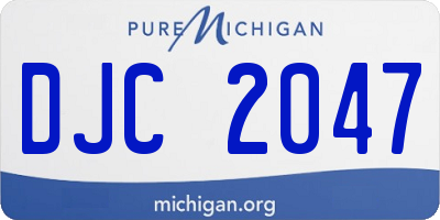 MI license plate DJC2047