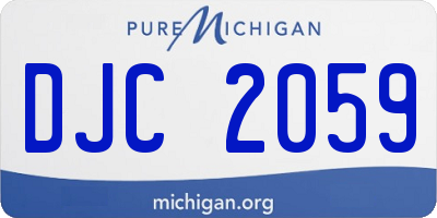 MI license plate DJC2059