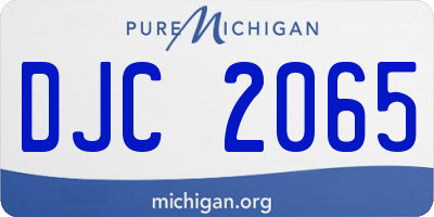 MI license plate DJC2065