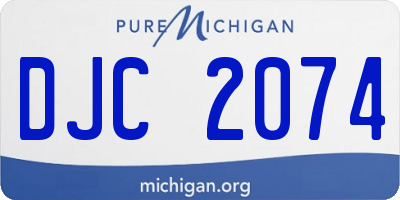MI license plate DJC2074