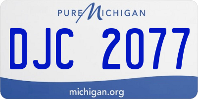 MI license plate DJC2077