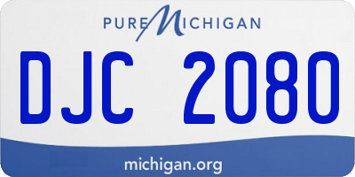 MI license plate DJC2080