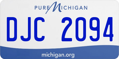 MI license plate DJC2094