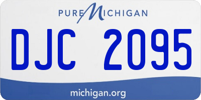MI license plate DJC2095