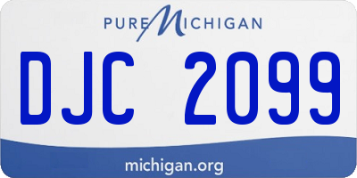 MI license plate DJC2099