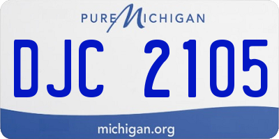 MI license plate DJC2105