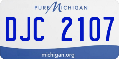 MI license plate DJC2107