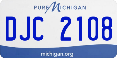 MI license plate DJC2108