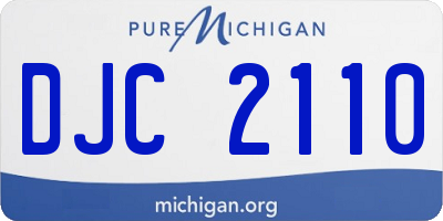 MI license plate DJC2110