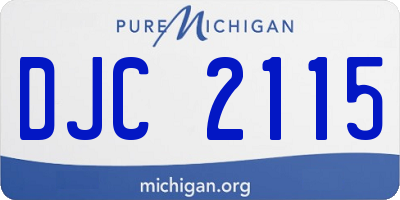 MI license plate DJC2115