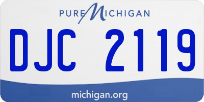 MI license plate DJC2119