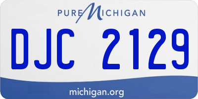 MI license plate DJC2129