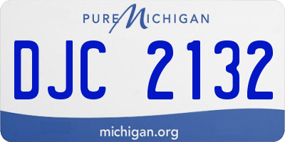 MI license plate DJC2132