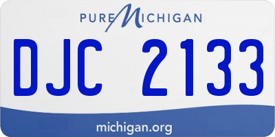 MI license plate DJC2133