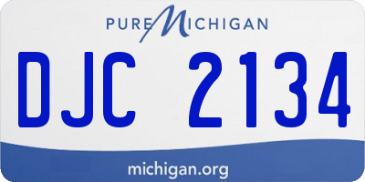 MI license plate DJC2134