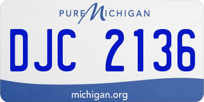 MI license plate DJC2136