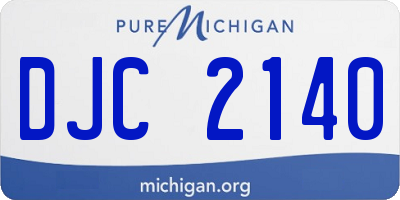 MI license plate DJC2140