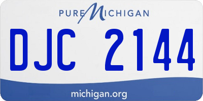 MI license plate DJC2144