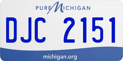 MI license plate DJC2151