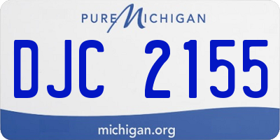 MI license plate DJC2155