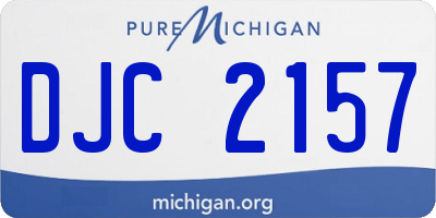 MI license plate DJC2157