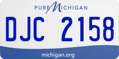 MI license plate DJC2158
