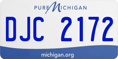 MI license plate DJC2172