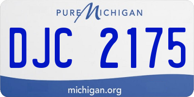 MI license plate DJC2175