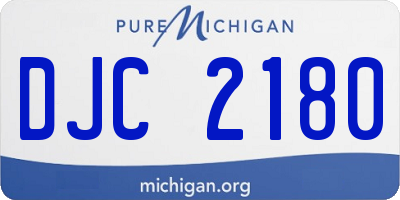 MI license plate DJC2180