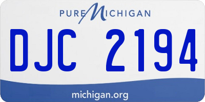 MI license plate DJC2194