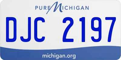 MI license plate DJC2197
