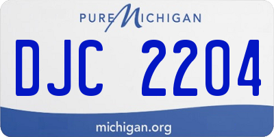 MI license plate DJC2204