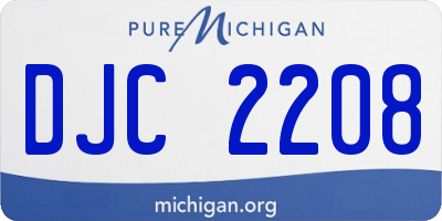 MI license plate DJC2208