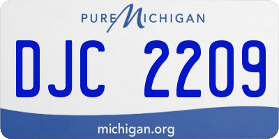 MI license plate DJC2209