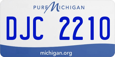 MI license plate DJC2210