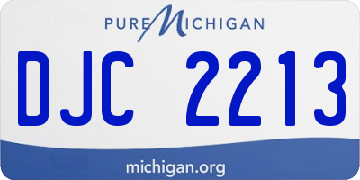 MI license plate DJC2213
