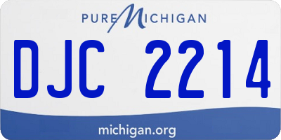 MI license plate DJC2214
