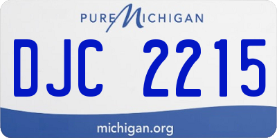 MI license plate DJC2215