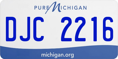 MI license plate DJC2216