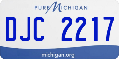 MI license plate DJC2217