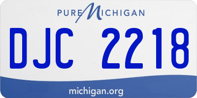MI license plate DJC2218